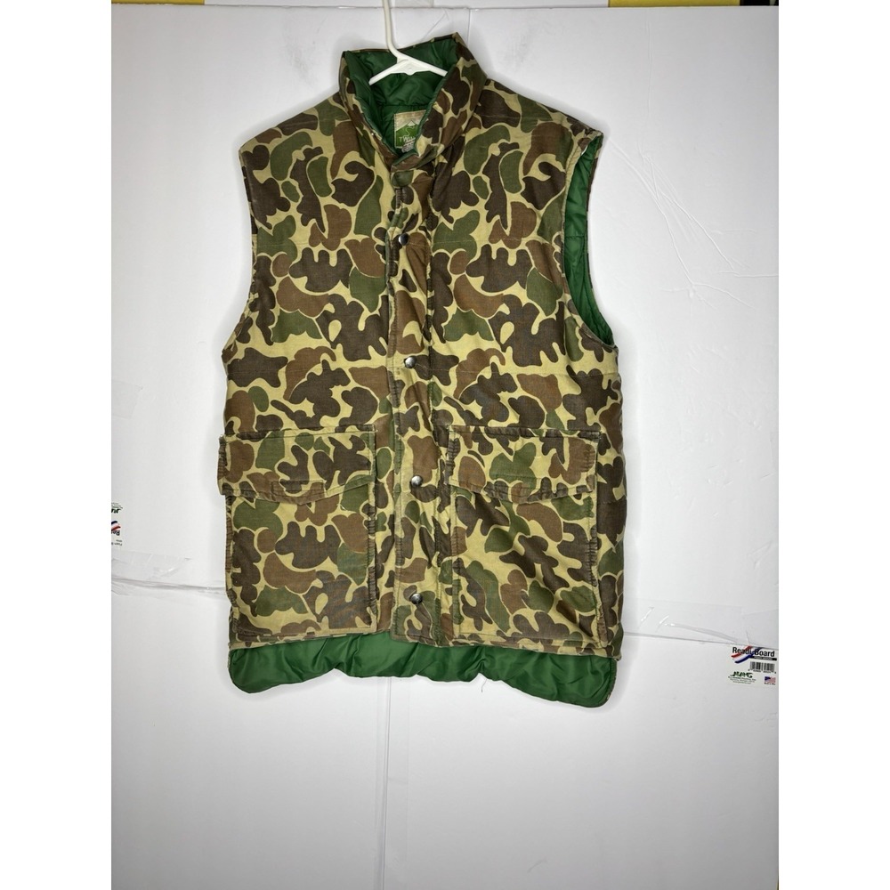 Vintage Twin Peaks Puffer Duck Camo Vest Men's M Outdoor USA Made - Picture 5 of 9
